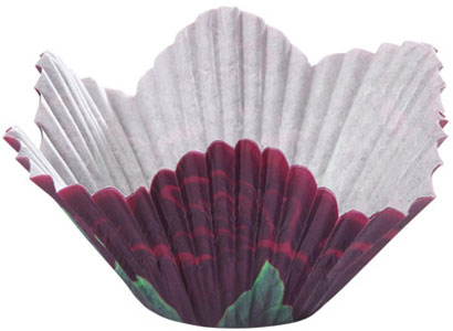 Billede af Blomsterformet muffinsforme i papir, Black Rose