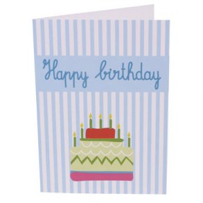 Happy Birthday kort, lysebl