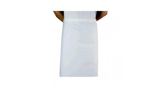 Kokke/tjener forklæde, langt hvidt. Chaud Devant