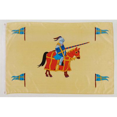 Happyhoola! Flag, Ridder. Stort flag til ridderfesten, børnefødselsdag ...