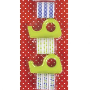 Tape med mnster - bl og grn.