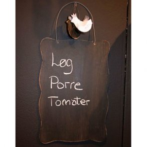 Sort tavle med trdhank