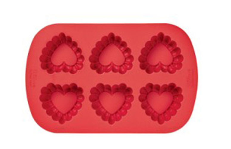 Billede af Ruffled hjerte Silikone Bageform muffins. Valentin